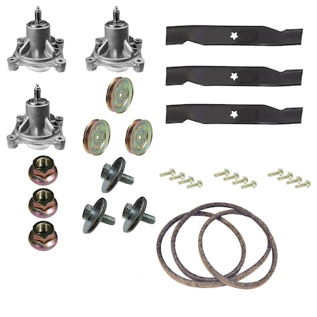 Aic Replacement Parts Fits Husqvarna YTH 2148 48 Lawn Mower Deck Rebuild Kit Spindles Blades Belt Pul 180808-DECKREBUILDKIT